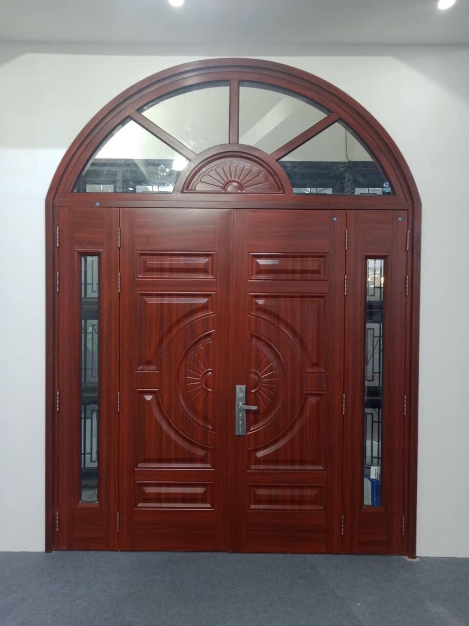 cửa sắt uốn vòm 4 cánh